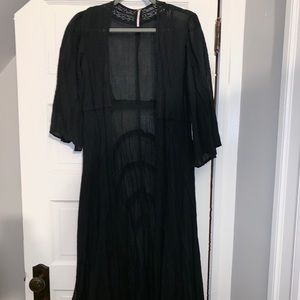 FREE PEOPLE BLACK MAXI KIMONO